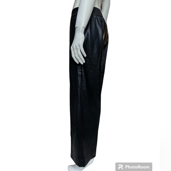 Soft Surroundings NWT Rivka Black Faux Leather Pants Large - Picture 9 of 13